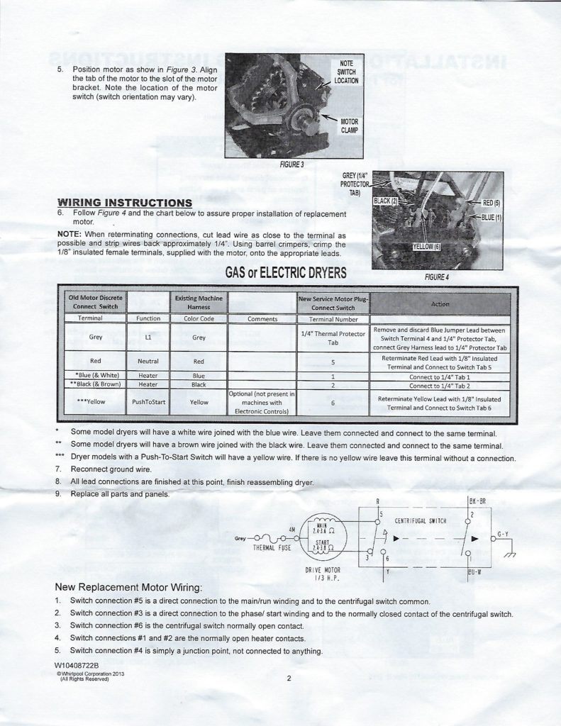 Maytag dryer motor replacement W10410999 Y303836 Y312959